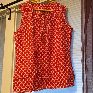 Tory Burch sleeveless orange and white top- size 4